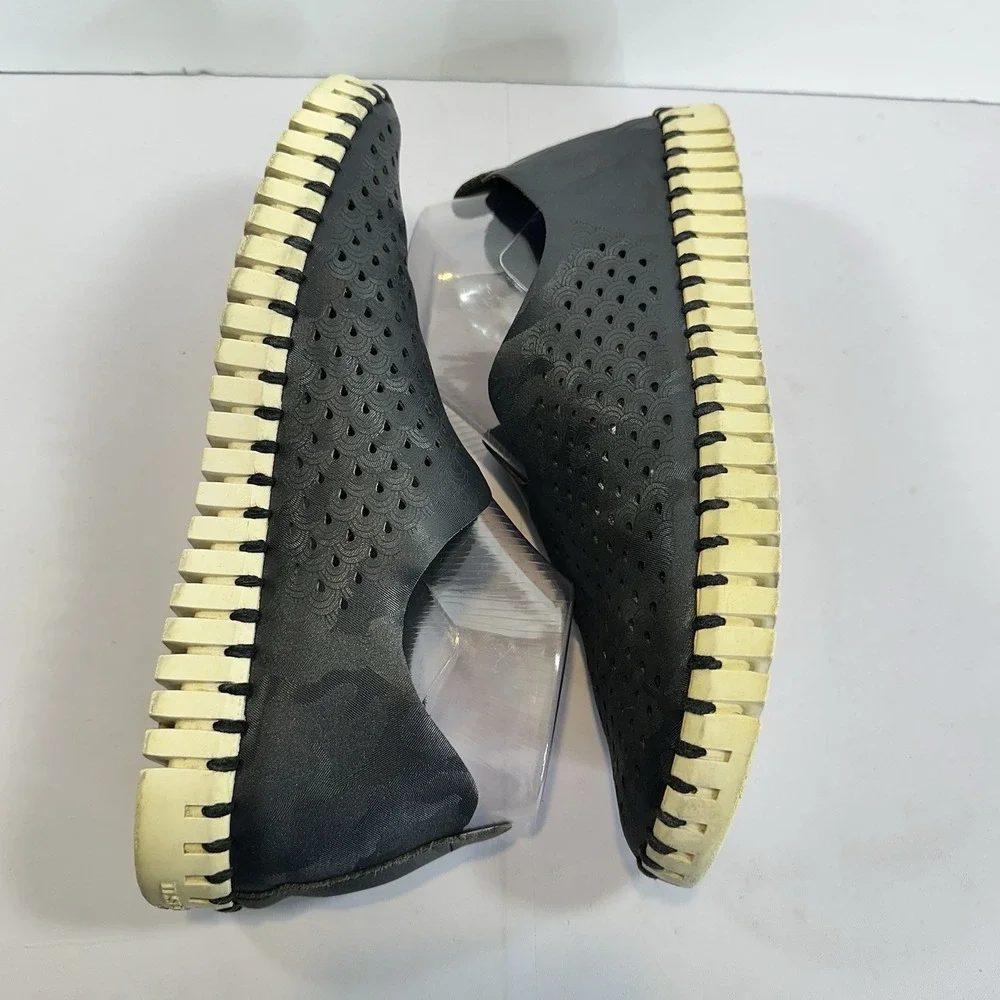 Ilse Jacobsen Tulip Slip On Shoes Women EU 40 US 9 Black Perforated Comfort